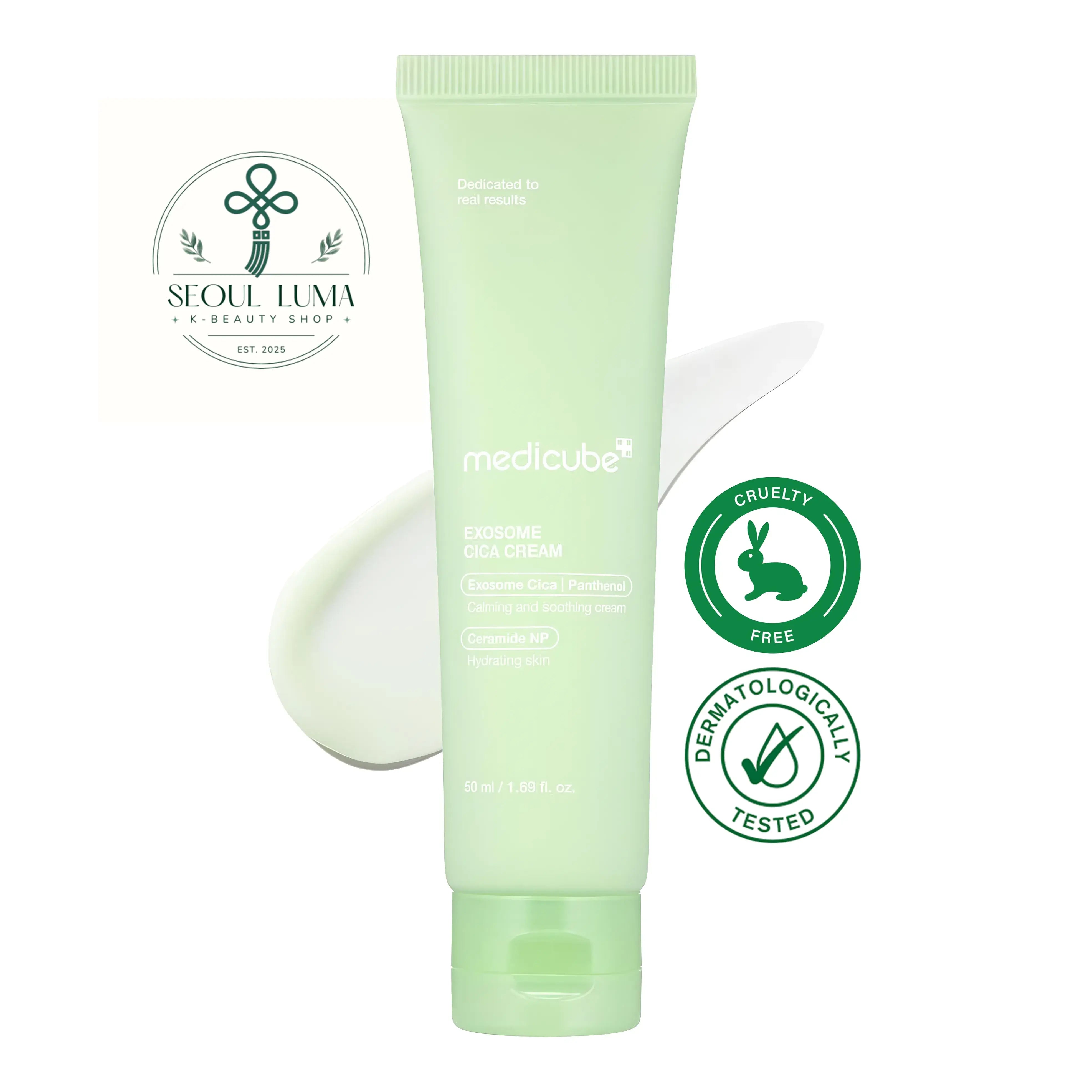 MEDICUBE Exosome Cica Cream with nano-sized exosome technology and 12 Cica complex for sensitive acne-prone skin